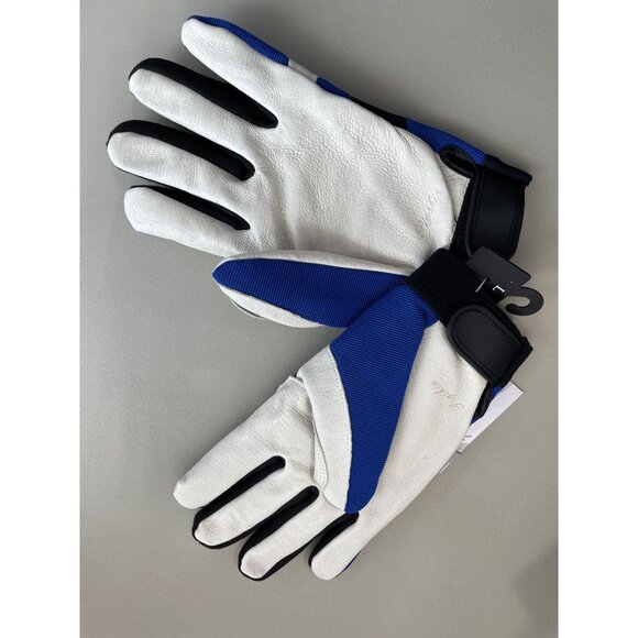 Hand Armour Premium Pigskin Mechanic Glove Large Colorblock Blue White Work NEW - Picture 3 of 6